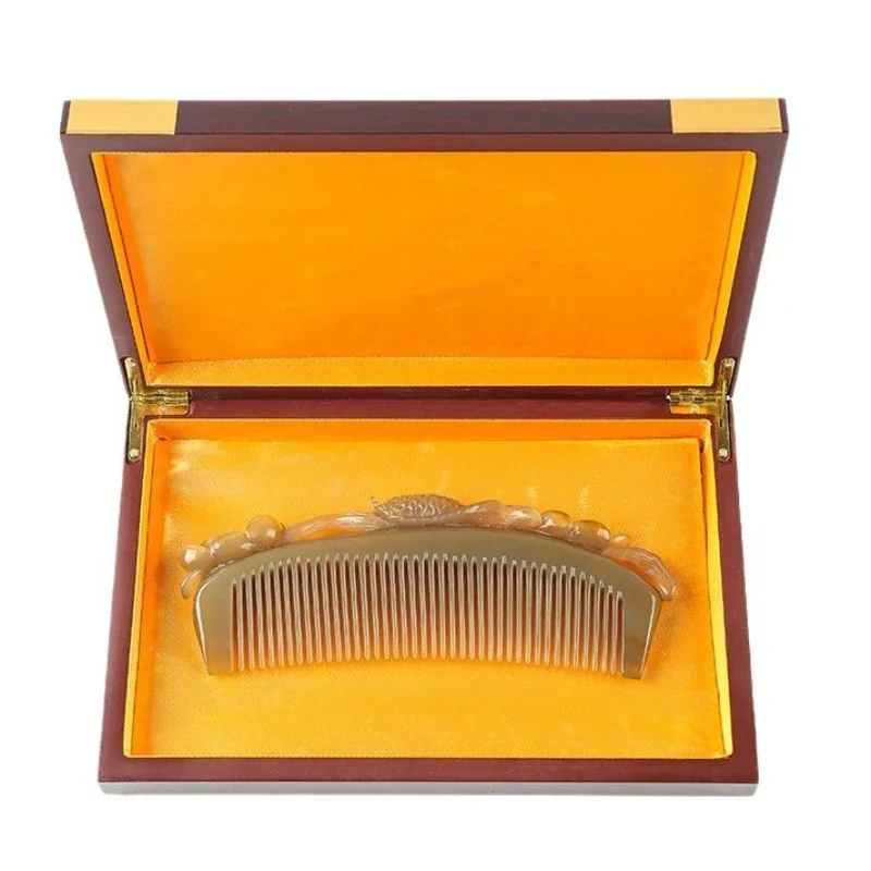 White Buffalo Super Thick Carved Horn Comb Massage Comb Gift