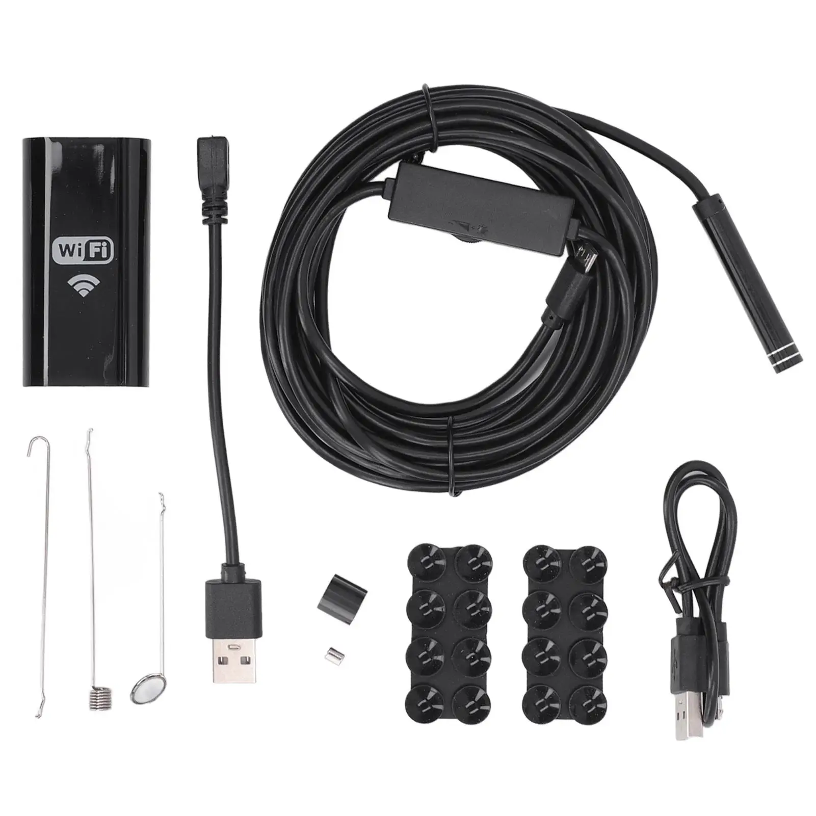 

8MP WiFi Endoscope Camera with 8 Lights, 5m Cable, 8mm Lens, IP67 Waterproof, Lightweight for vehicle Inspection