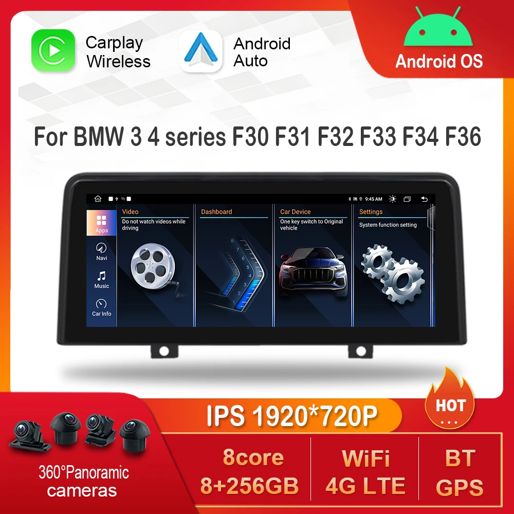 12.3 inch 1920*720P for BMW 3 4 series F30 F31 F32 F33 F34 F36 NBT EVO System Android Car Radio Multimedia Player DSP 4G WiFi