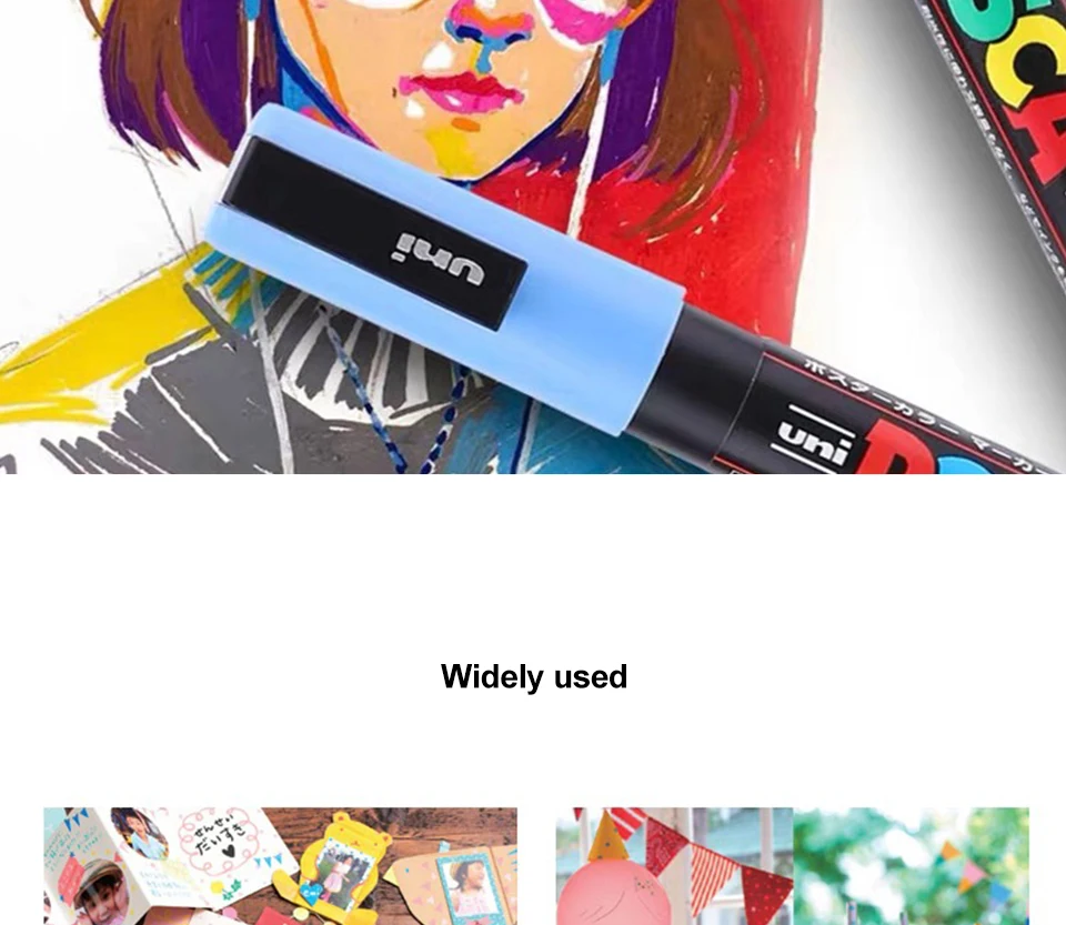 1 Stück Japan UNI POSCA Marker PC-1M/3M/5M Acryl-Graffiti-Stift Wasserfest DIY Stapelbare Farbige Kunstmalerei Schulbedarf – Detail 5