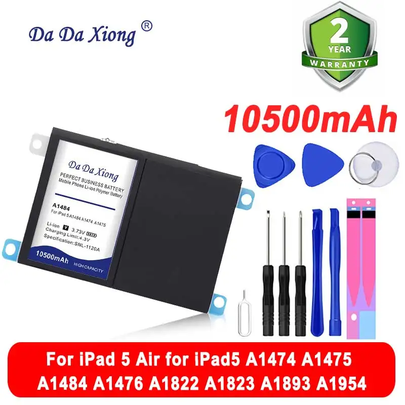 

10500mAh Bateria For iPad 5 Air for iPad5 A1474 A1475 A1484 A1476 A1822 A1823 A1893 A1954 Battery in Stock