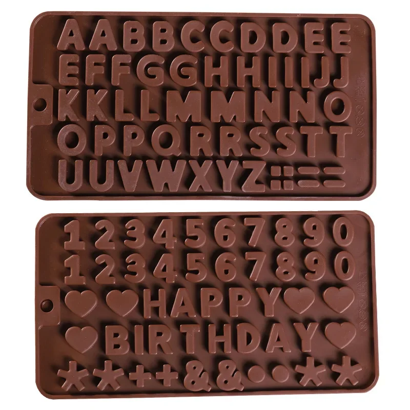 Silicone Chocolate Mold 26 Letter Number Chocolate Baking Tools Non-stick Silicone Cake Molds Jelly And Candy Mold 3D Mold DIY