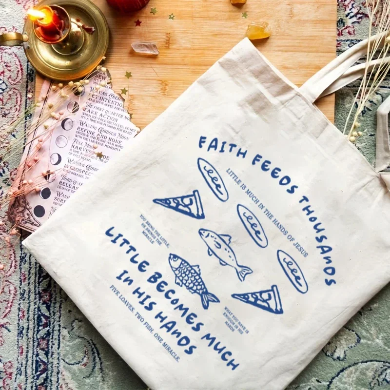 Damskie torby na ramię w stylu retro pop-art, wytrzymałe, składane torby na zakupy, torby typu shopper, torby płócienne z motywem sardynki, torby płócienne bez zamka błyskawicznego.