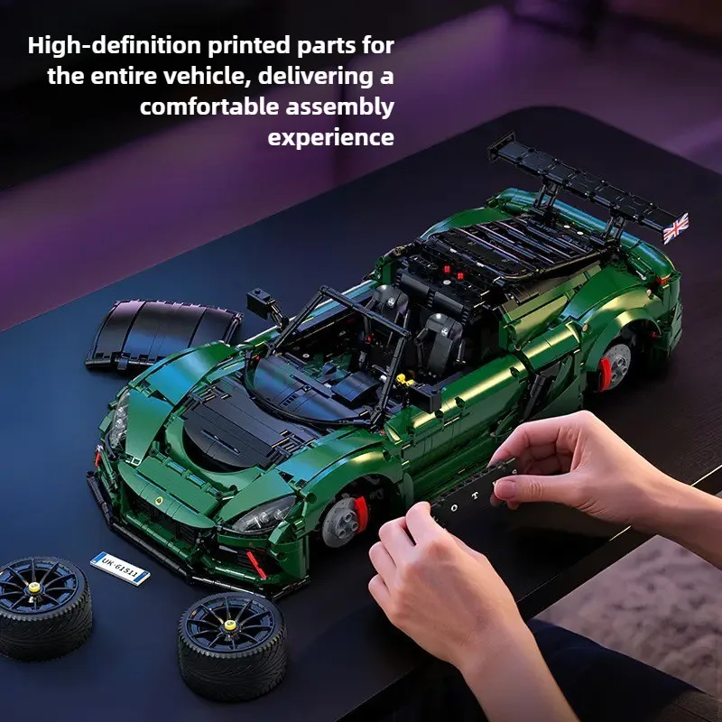 C61511Technic 3737pcs Exige Cup 430 1:8 Supercar اللبنات المزدوج الوضع سيارات رياضية لعب هدايا للأولاد