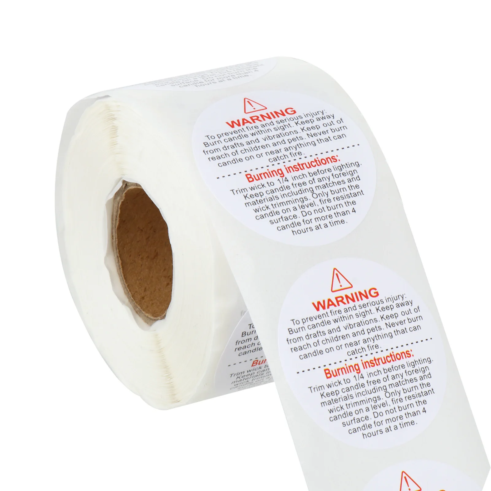 1 Uds. 1 rollo de etiquetas de seguridad, pegatinas adhesivas de advertencia para tarros, calcomanía de seguridad para derretir cera, etiqueta redonda extraíble para tarros