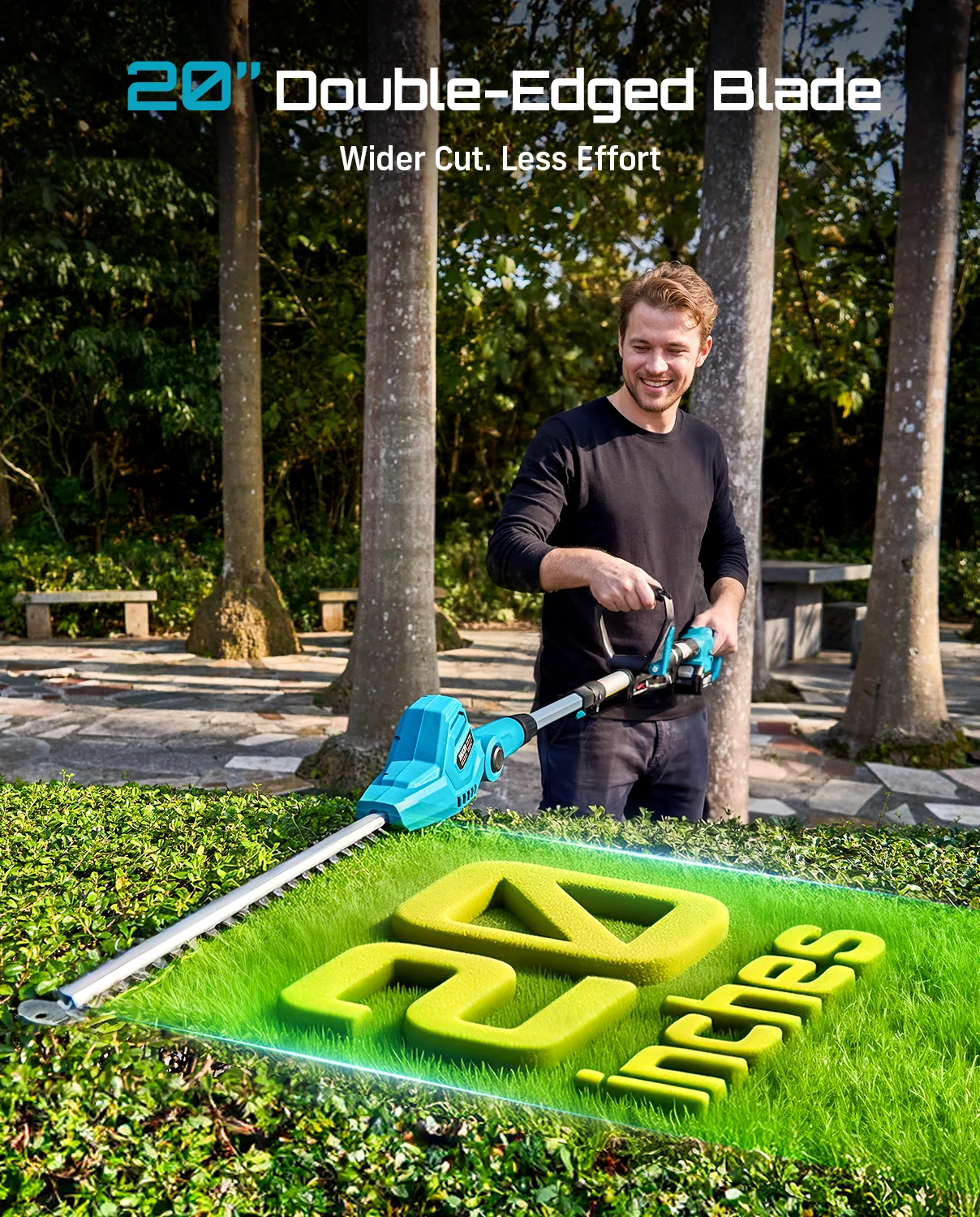 Sécateur électrique sans fil Seesii 20'' avec tige télescopique de 2,6 m, taille-haie pour branches hautes, outil de jardin compatible avec batterie Makita 18V.