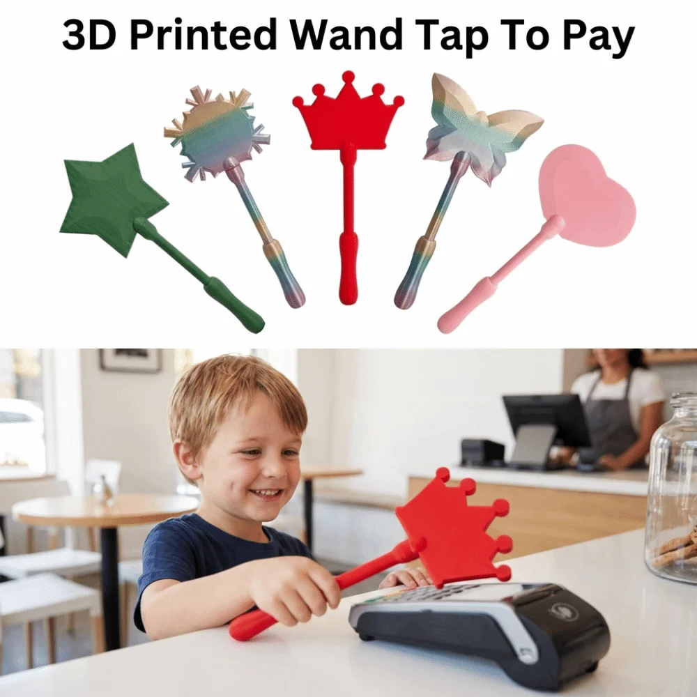 Creative 3D Printed Wand Tap To Pay Portable Lightweight Star Magic Wand Holder 35cm Funny Credit Card Holder Payment Tools