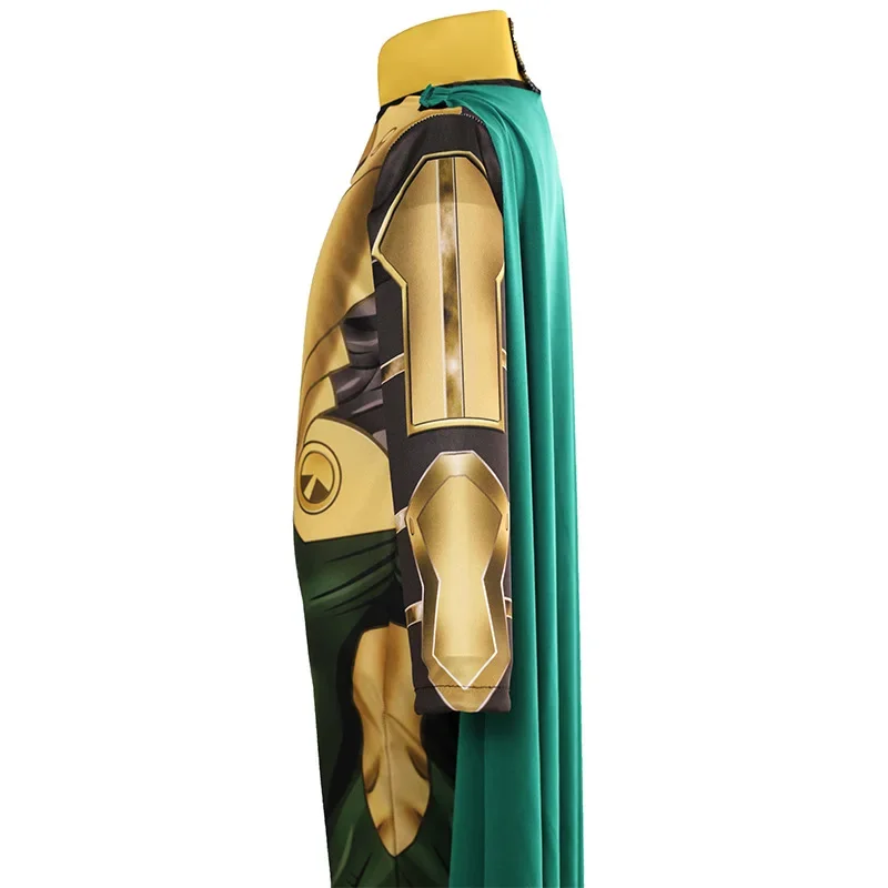 子供のためのlokiのコスプレ衣装、スーパーヒーローのロールプレイ、ジャンプスーツ、ケープ、ハロウィーンのパーティー、ギフト、男の子、女の子、ユニセックス、新しい、2024