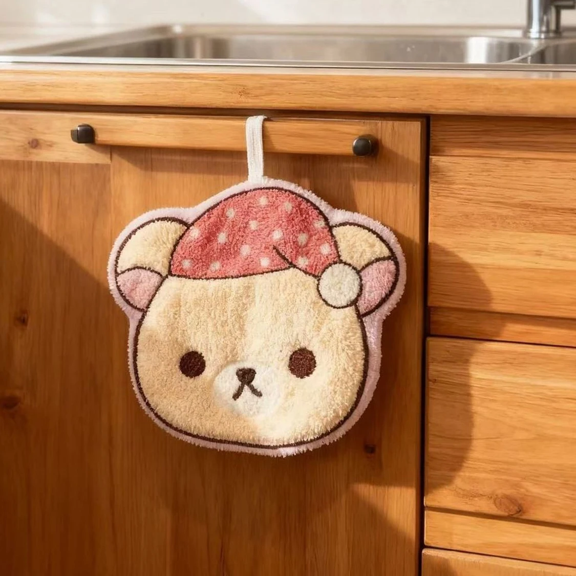 Anime Rilakkumas Hand Towel Hanging Type Absorbent Small Square Towel Kitchen Household Quick Drying Hand Towel Girl Gifts