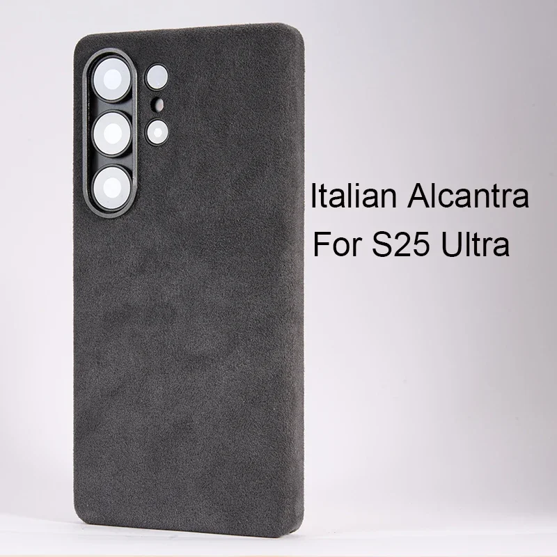 

Italian Alcantara Case for Samsung Galaxy S25 Ultra with Magsafe - Metal Buttons & Lens Protector Magnetic