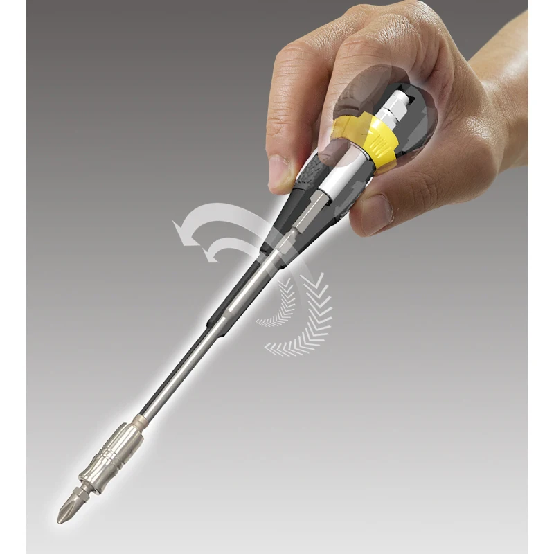 VESSEL Tools Ball Ratchet Screwdriver Replaceable Shank Unit Screwdrivers With a Tool Bag Safety Design No.2200