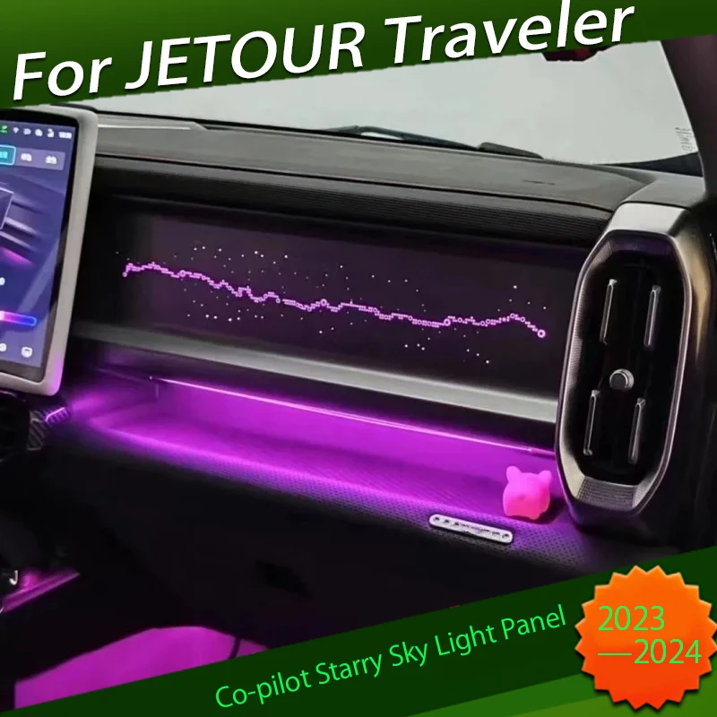 Auto-Co-Pilot Sternen himmel Licht Panel Umgebungs licht passend für Jetour Traveller T2 2023 2024 64 Farbe Sternen himmel Skype Panel Umgebungs licht