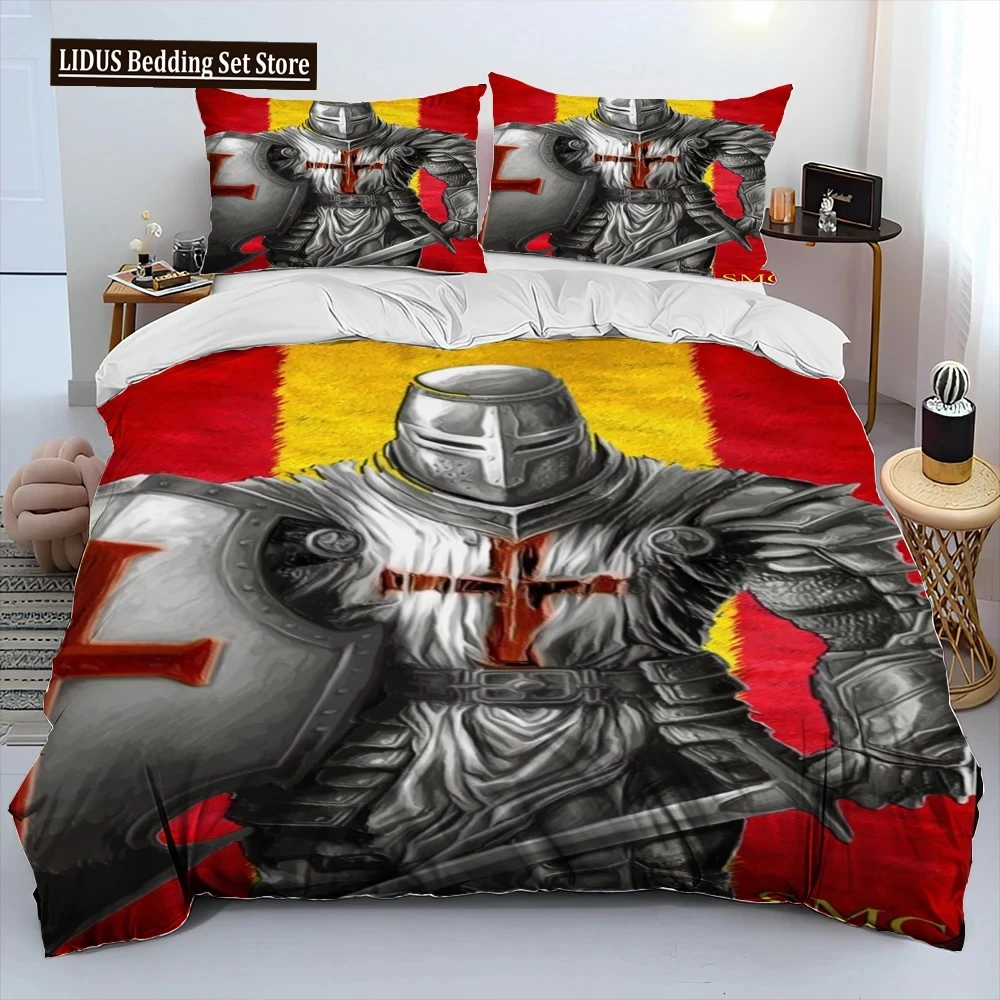 

Cavalier Knight Templar Crusaders Comforter Bedding Set,Duvet Cover Bed Set Quilt Cover Pillowcase,king Queen Size Bedding Set