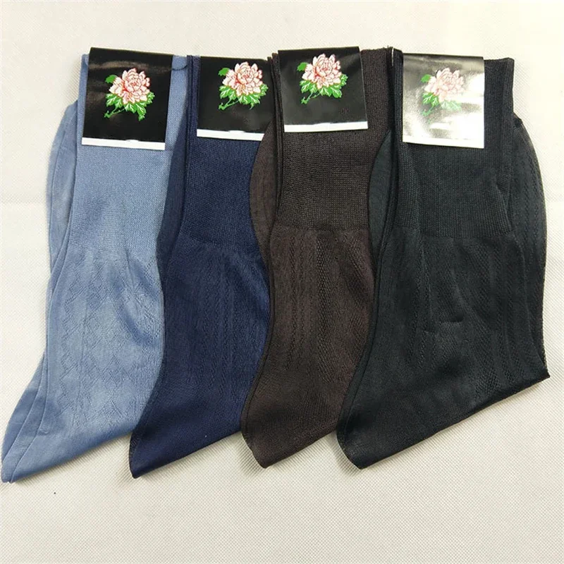 

10 Pairs Men's Socks Men Summer Nylon Socks Mans Thin Transparent Business Suit Formal Dress Silk Stockings Man Socks Wholesale