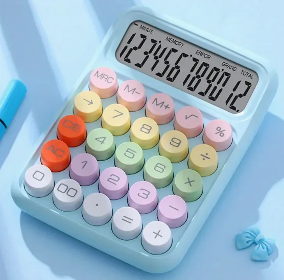 آلة حاسبة الألوان الدوبامين ذات القيمة العالية | حساب يومي رقمي صغير وجديد وجميل مكون من 12 رقمًا فائق التكيف #1