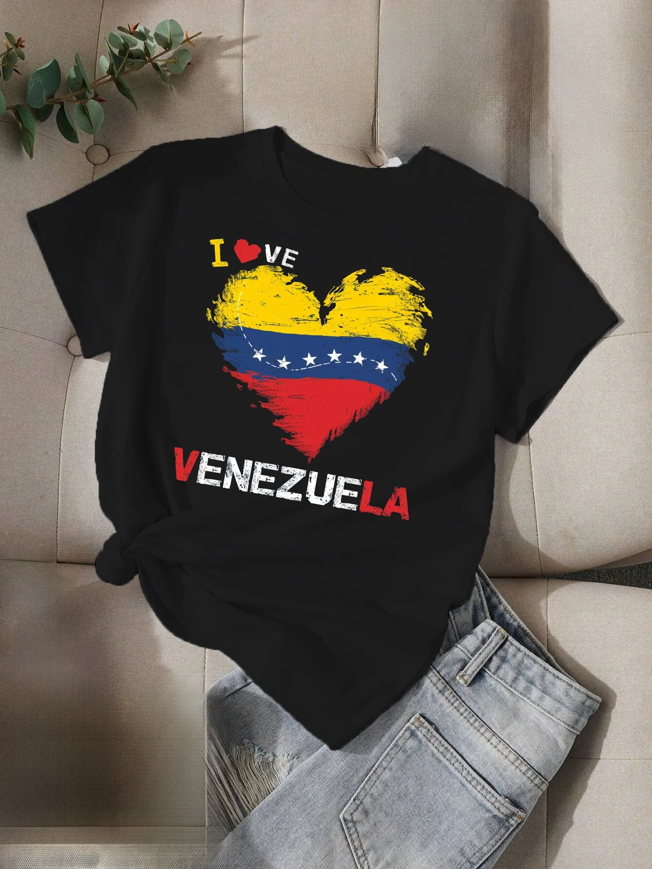 Venezuela Pride Comoda maglietta grafica da donna - Morbida, traspirante, vestibilità rilassata, abbigliamento casual - Perfetta per viaggi, vacanze