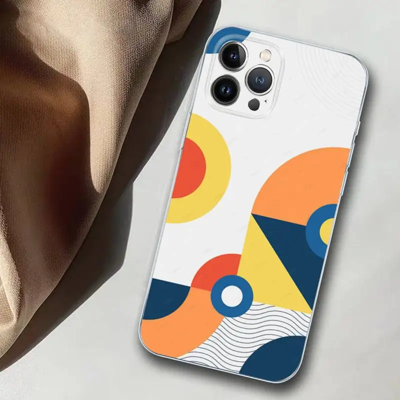 Bauhaus style abstract piet mondrian Phone Case Silicone Soft for iphone 14 13 12 11 Pro Mini XS MAX 8 7 6 Plus X XS XR Cover