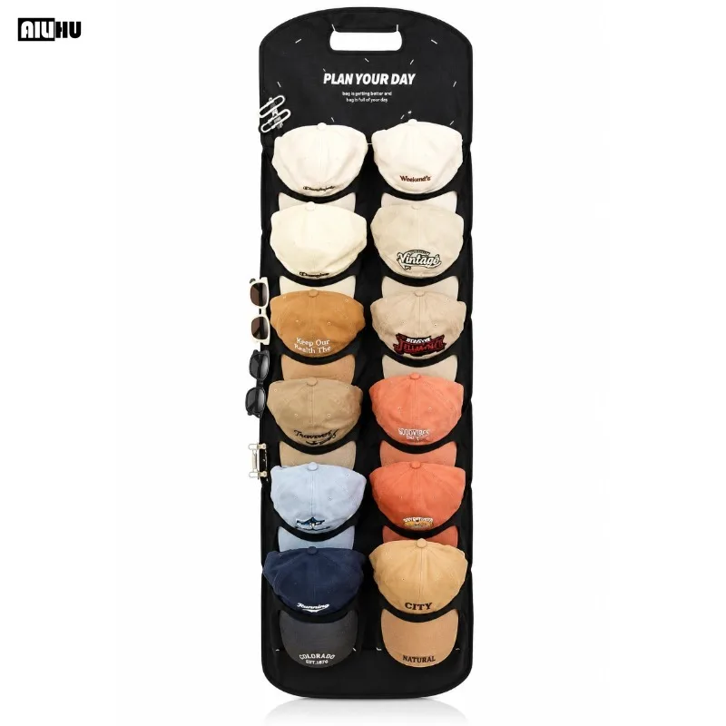 

AILIHU Over The Door Baseball Cap Organizer Hanging Hat Storage Rack Multi Pocket Closet Door Holder Home Storage Bag