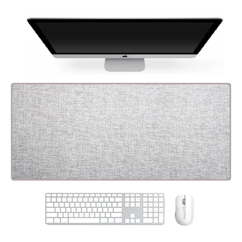 Large Linen  Mouse Pad Home Office Computer Desk Protector Laptop Table Mat Non-slip Keyboard Mice Mat Computer Game Esports