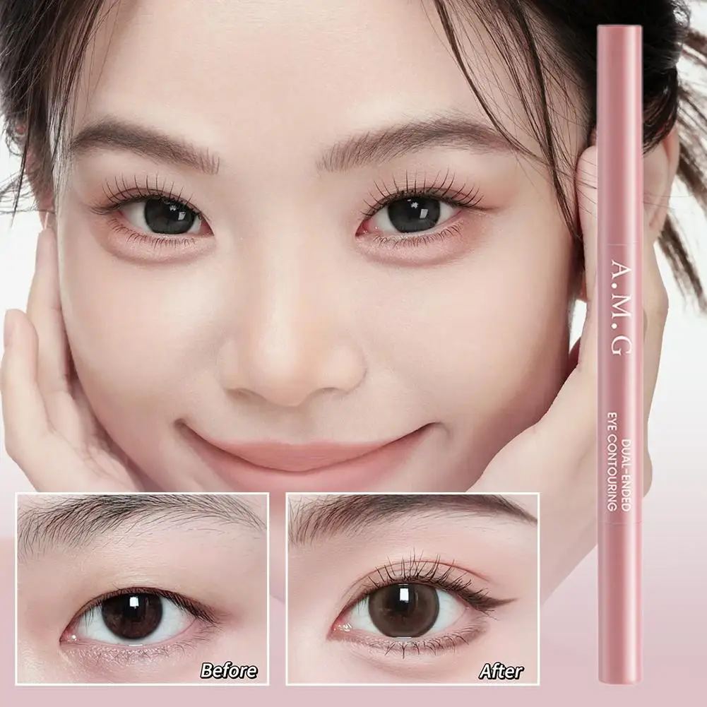 1 stücke Mulitfuntiona Doppelseitige Liegen Seidenraupe Bleistift Flüssigkeit Nude Stift Aufheller Kontur Highlighter Augen Make-Up Liner Q2W8