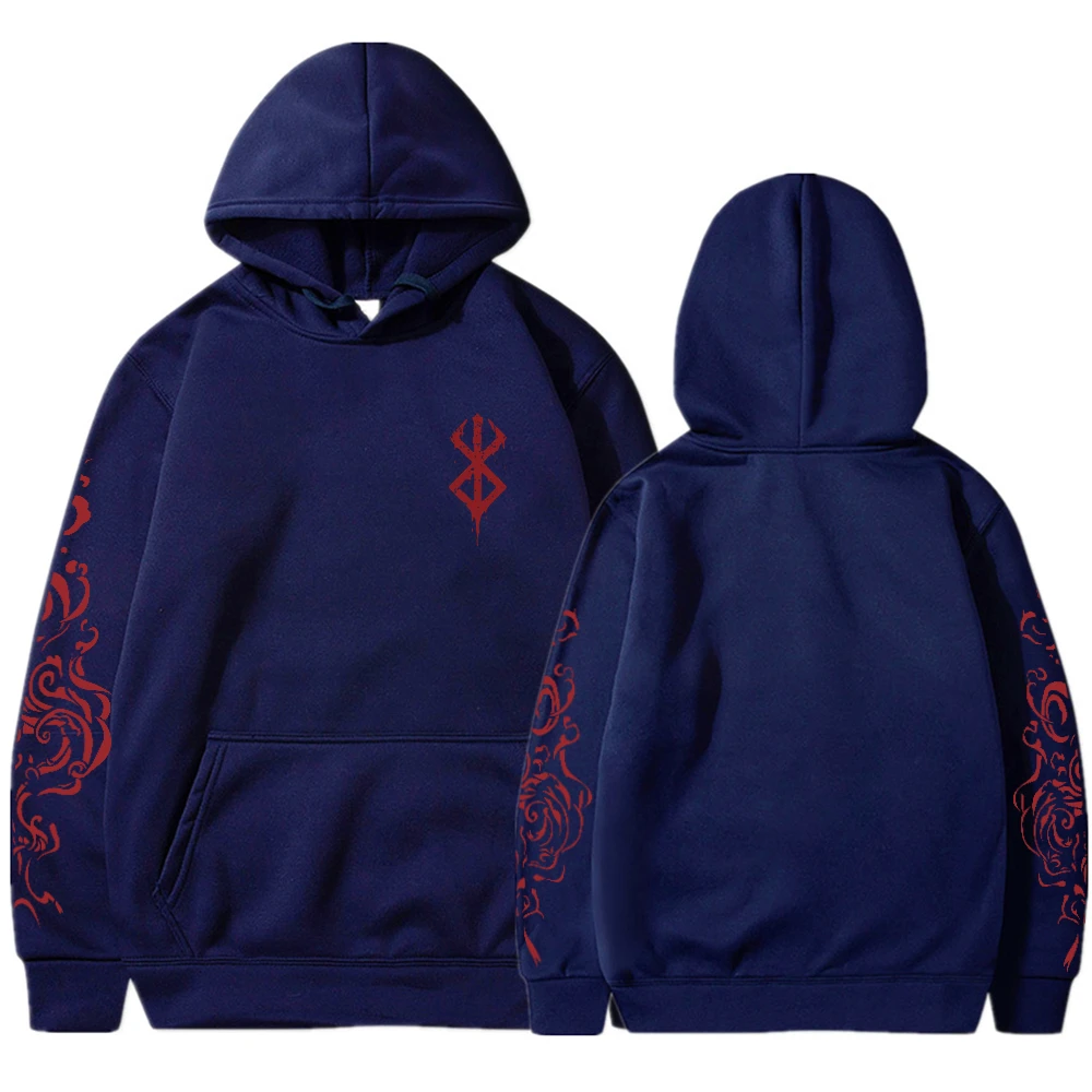 2024 Japanese Anime Hoodie Fashion Hoodies Retro Manga Berserk Logo Print Street Patterns Youngsters