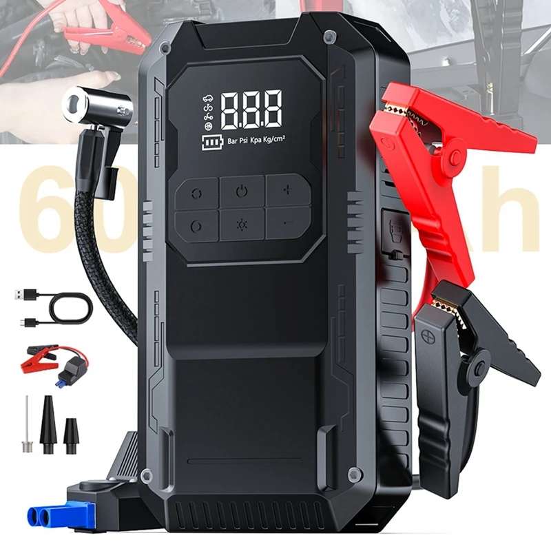 Super Sale Car Jump Starter with Tire Inflation and Emergency Battery Booster