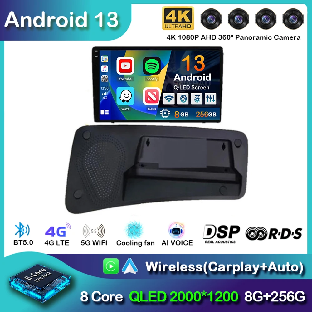 

Android 13 Carplay Auto для VOLVO S80 S80L 2006 2007 2008 2009 2010 GPS авторадио мультимедийный плеер навигация стерео WIFI + 4G BT