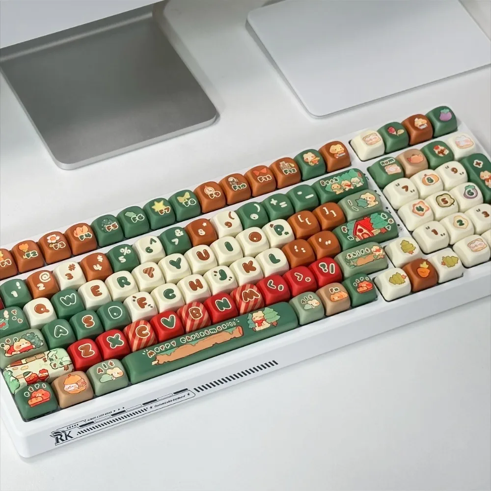 Christmas Ginger Candy, Keycaps, Small Full Set of MOA PBT Keycaps for MX Switch Gaming Mechanical Keyboard