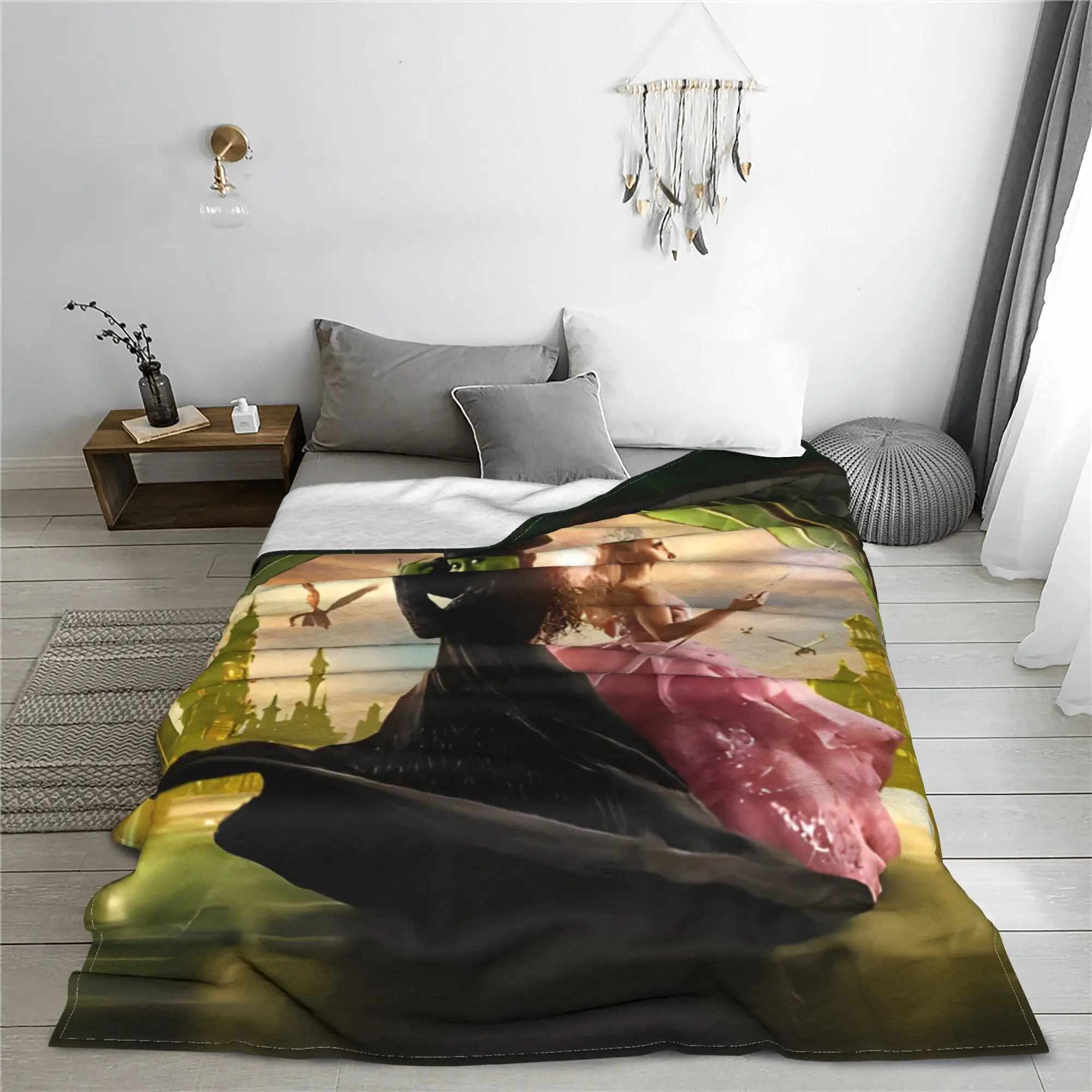 Wicked Elphaba & Glinda Fleece Throw Blanket Musical Movie Blanket for Bedding Couch Super Soft Plush Thin Quilt