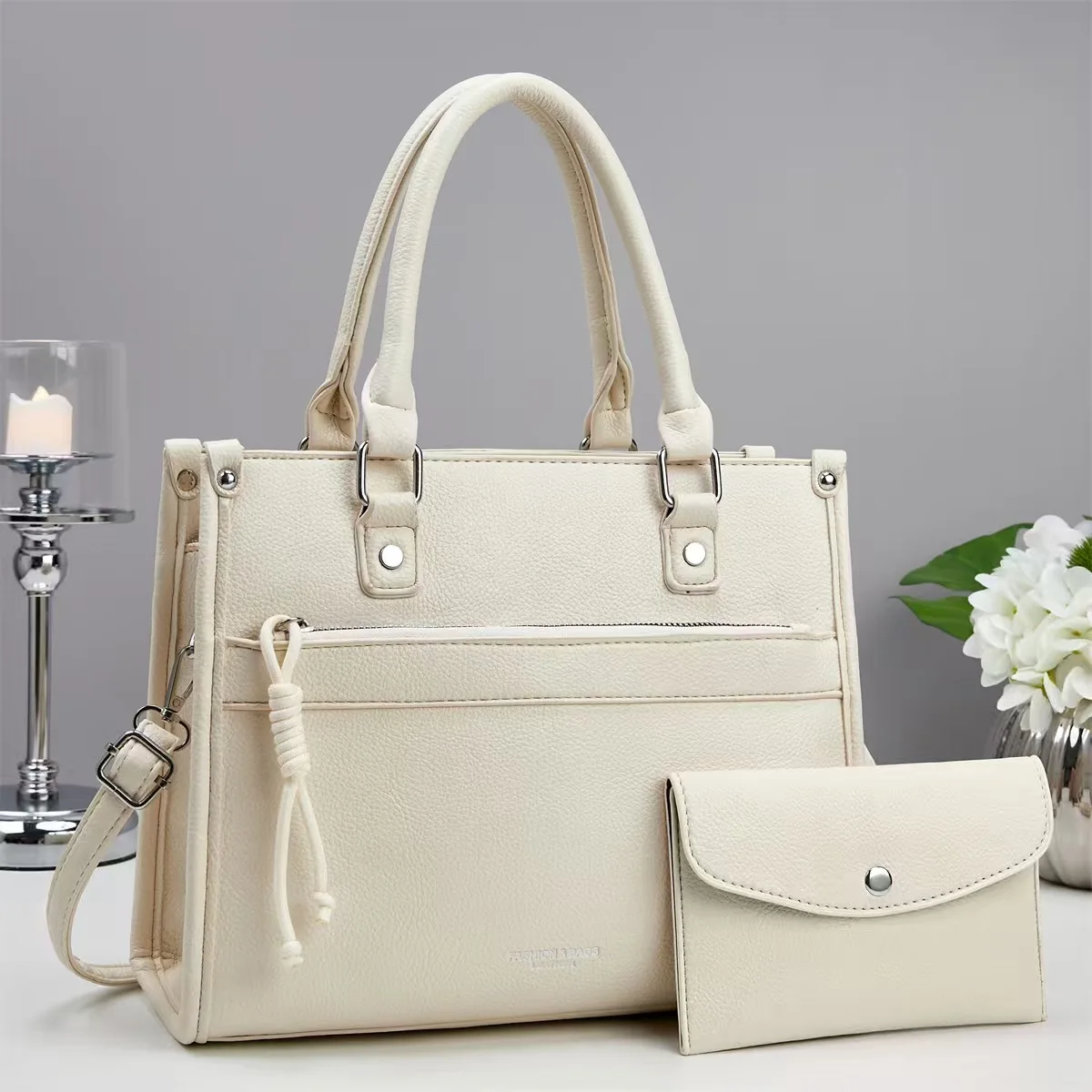 2025 nueva moda mujer Vinateg conjunto de bolsos de hombro de gran capacidad hebilla de bloqueo bolso cruzado de celebridad versátil de moda