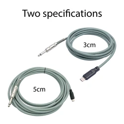 6.35mm Male to Type-C Male Guitar Audio Cable Mic Recording Audio Cable Plug Play for Electric Guitar Mixing Console Connected