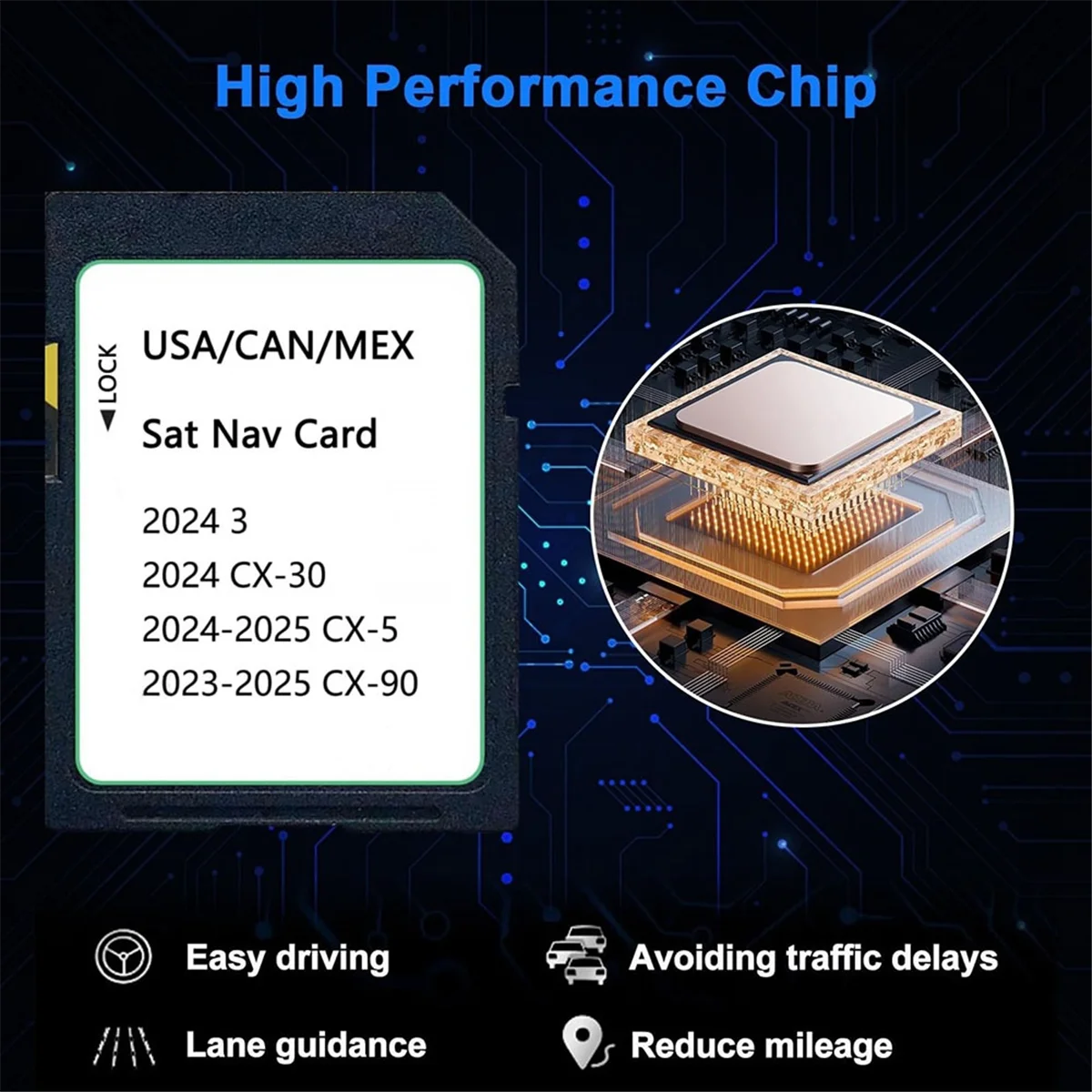 2025 + خريطة بطاقة SD للملاحة KMV66 EZ1B المحدثة لـ -5(2024-2025)، -30/موديل 3(2024)، -90(2023-2025) للولايات المتحدة الأمريكية/CAN/MEX #1