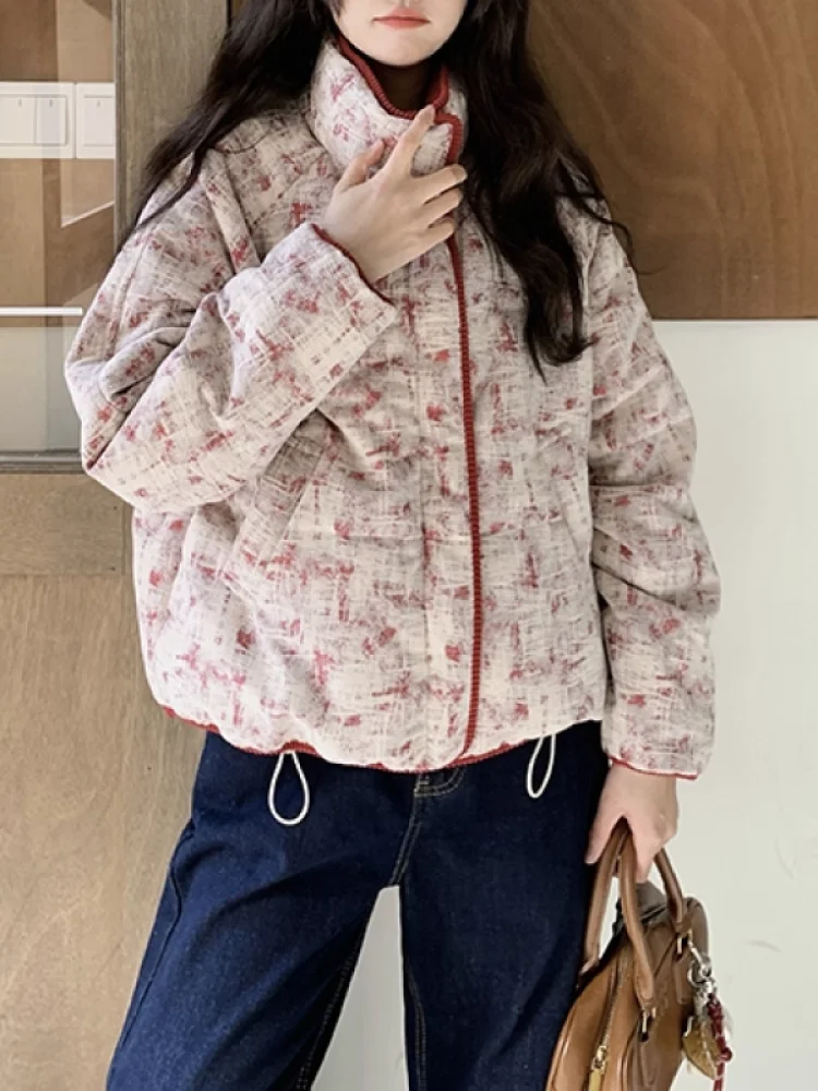 

Sli Thiened ort Cotton Jaet Stand Collar Warm Winter Outerwear Women's Faionable Coat Thiened Winter Clothing