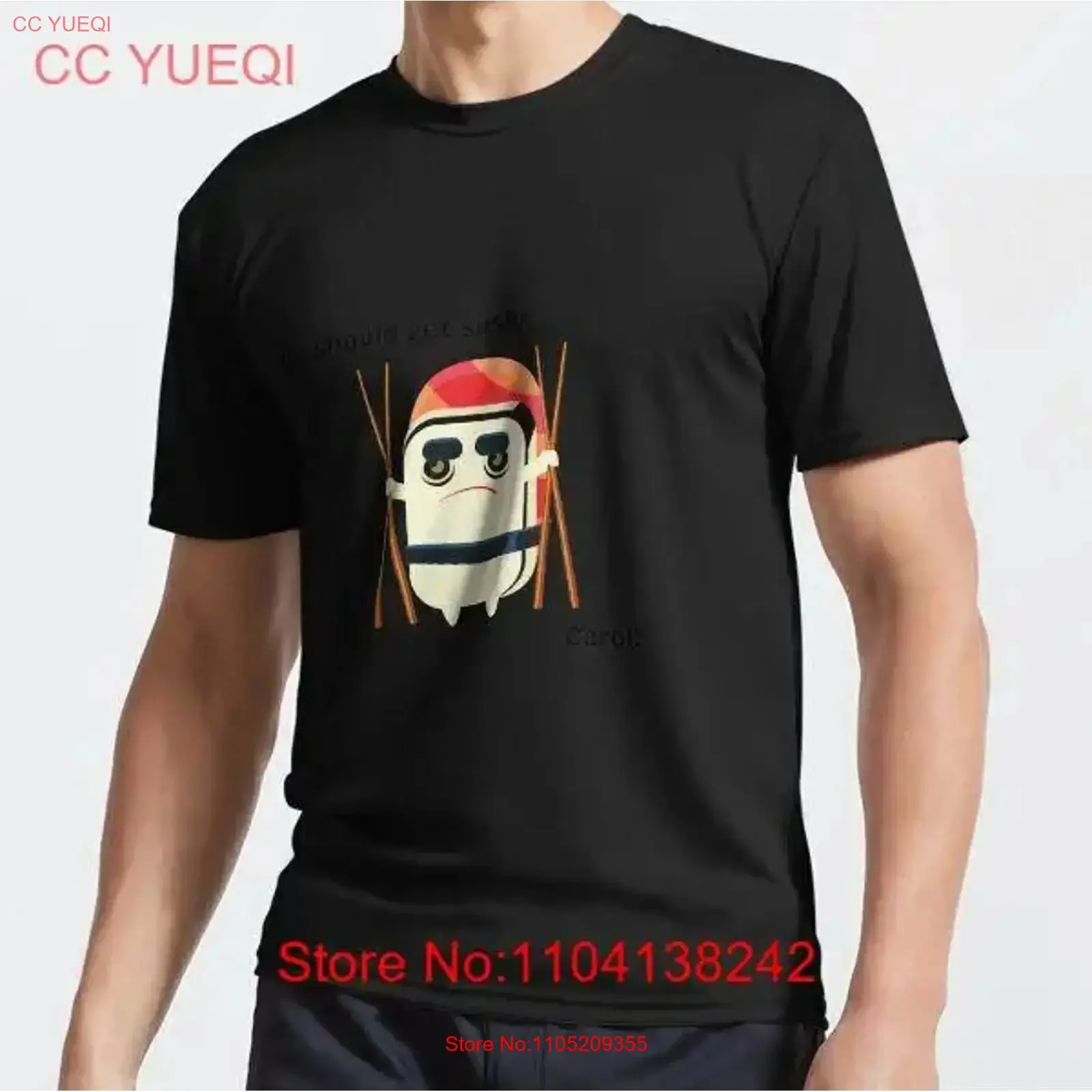 MÁS POPULAR Deberías conseguir Sushi Carol meme Humor divertido Foodie camiseta vintage lavado versátil transpirable Unisex cómodo