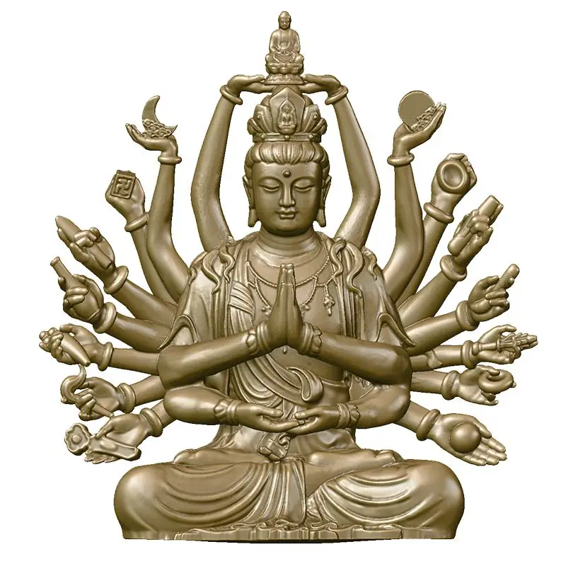 Thousand-Armed Guanyin Statue—Brass Statue of The Rat’s Zodiac Buddha Home Decor