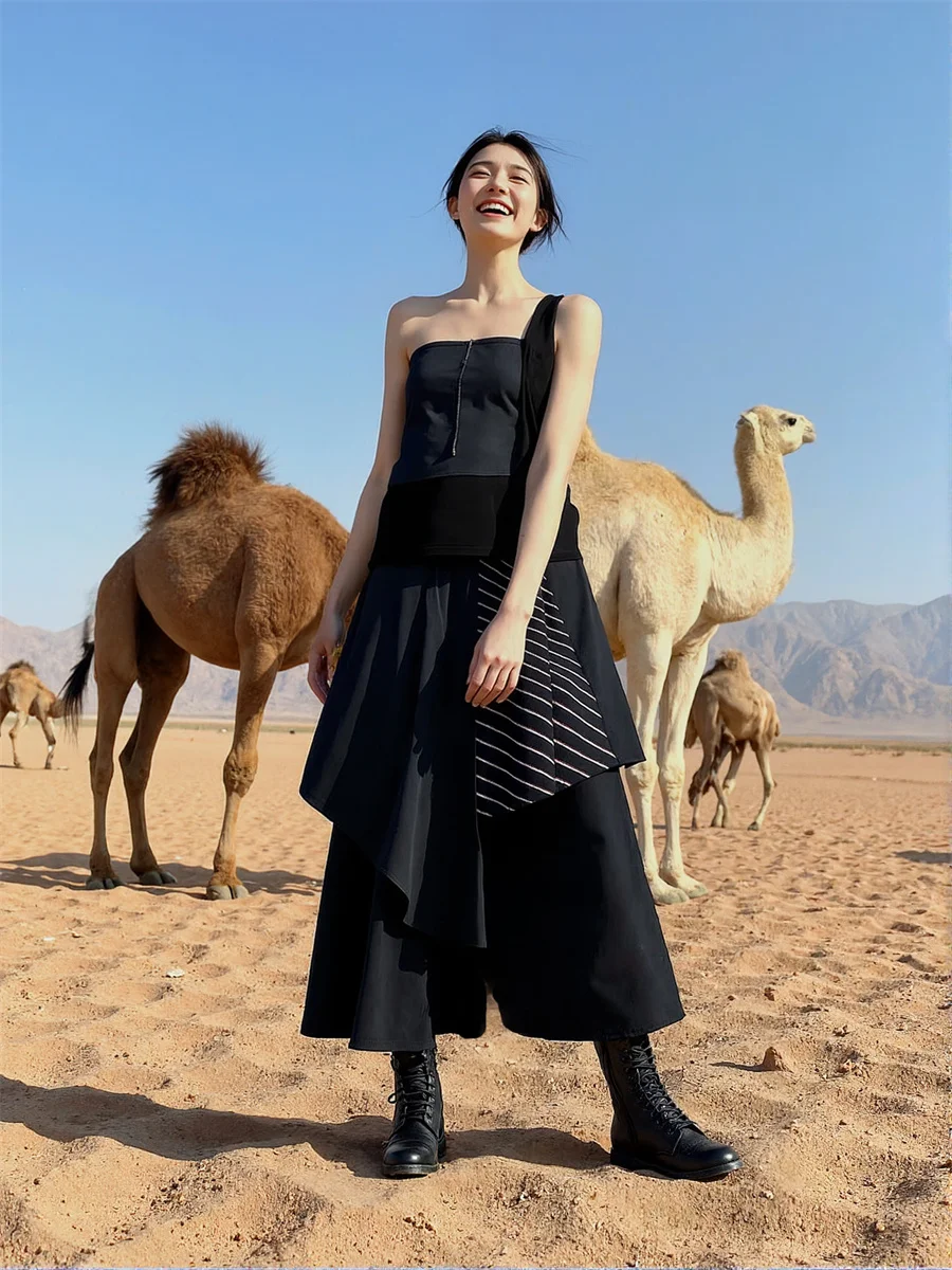 Damenhose, Bell-Bottom, abgestuft, Haremshose, locker, lässig, bequem, elastische Taille, mehrere Taschen, Sommer, leicht, atmungsaktiv