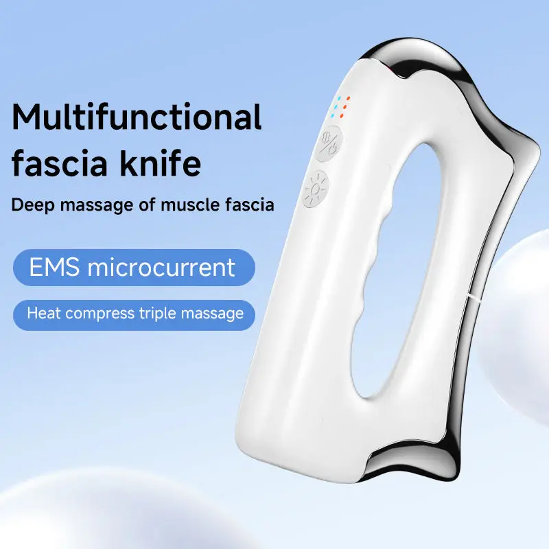 

Электрический массажный нож для фасций с подогревом, микротоками EMS и горячим компрессом для глубокого массажа мышц и Гуаша