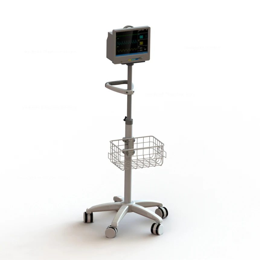 

Airow Factory Wholesale Price Stainless Steel Medical Monitor Stand Patient Monitor Trolley for Hospital