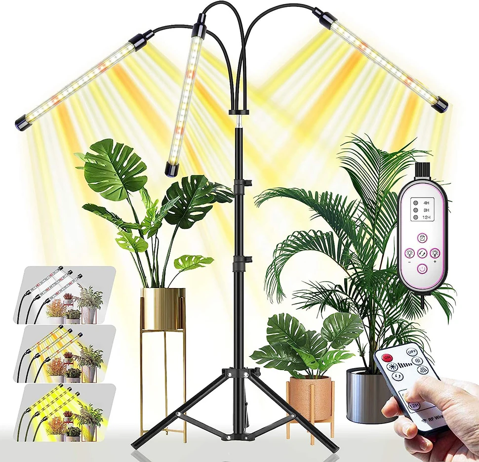 

Фототехнические характеристики, со стабильной подставкой, радиочастотным пультом дистанционного управления и таймером ряда 4/8/12 часов, 3 режима переключения, 10 уровней яркости для комнатных растений