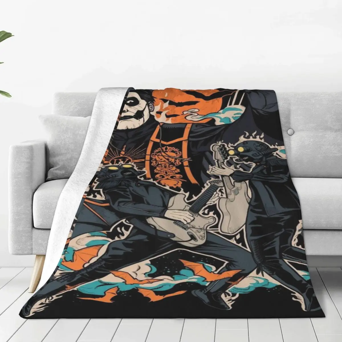 

Ghost Band Cartoon Blanket Sofa Cover Coral Fleece Plush Textile Decor Lightweight Thin Throw Blanket for Bed Bedroom Bedspread