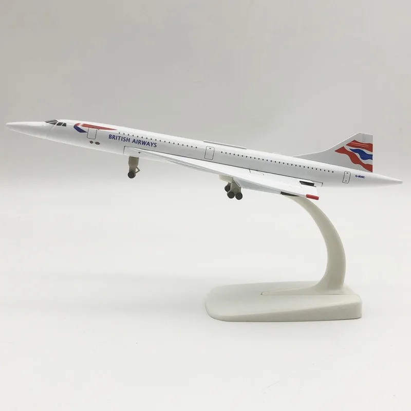 

Модель самолета British Airways Concorde, 20 см, из металлического сплава, масштаб 1:300, с колесами, коллекционный подарок для любителей авиации