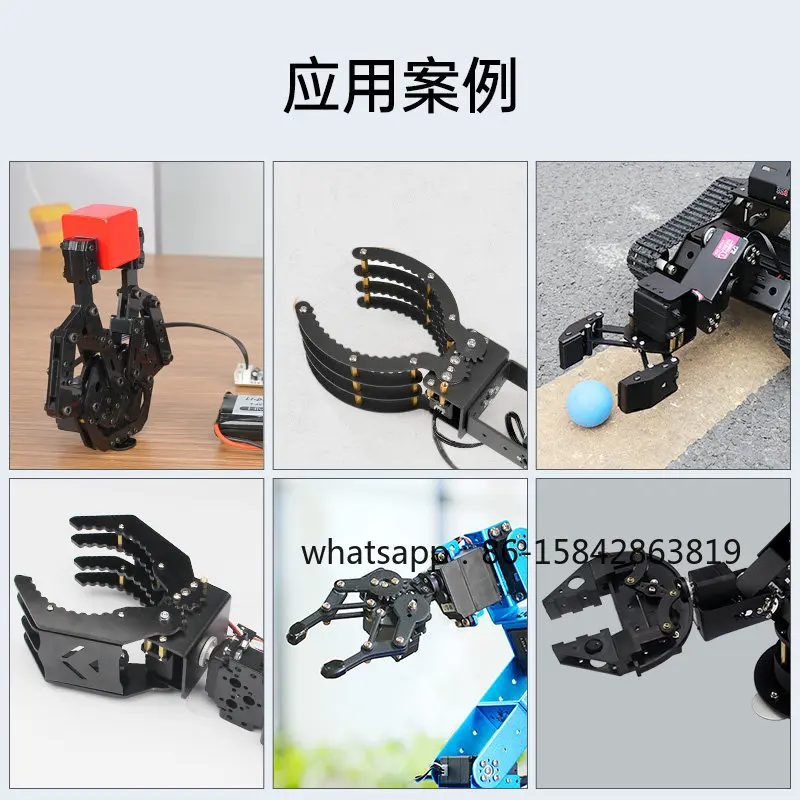 High Torque Servo Driven Metal Robot Gripper Claw, Flexible Adjustable Mechanical Claw for DIY Robotic Arm & STEM Maker Project