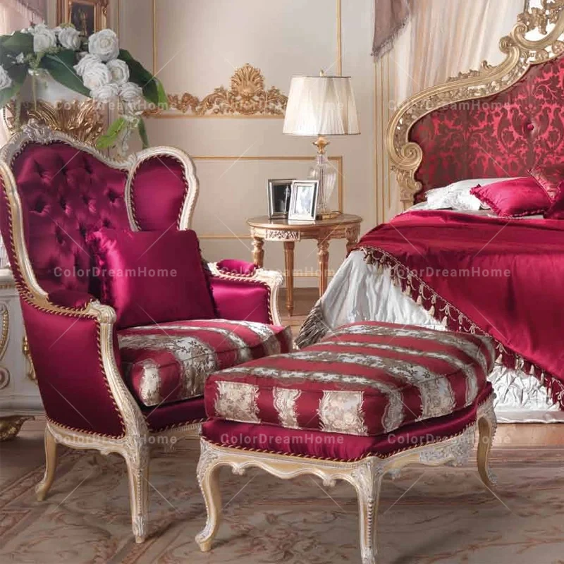 custom.French Classic Royal Solid Wood Bedroom Set Hand Carved Luxury Customized Wooden Bed Home Hotel Use