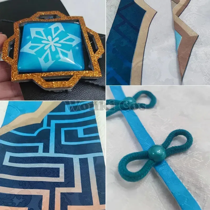 2025 12 Chongyun 의상 가발 GameImpact Liyue Chong Yun 코스프레 남성용 소년 의상 의상 풀 세트