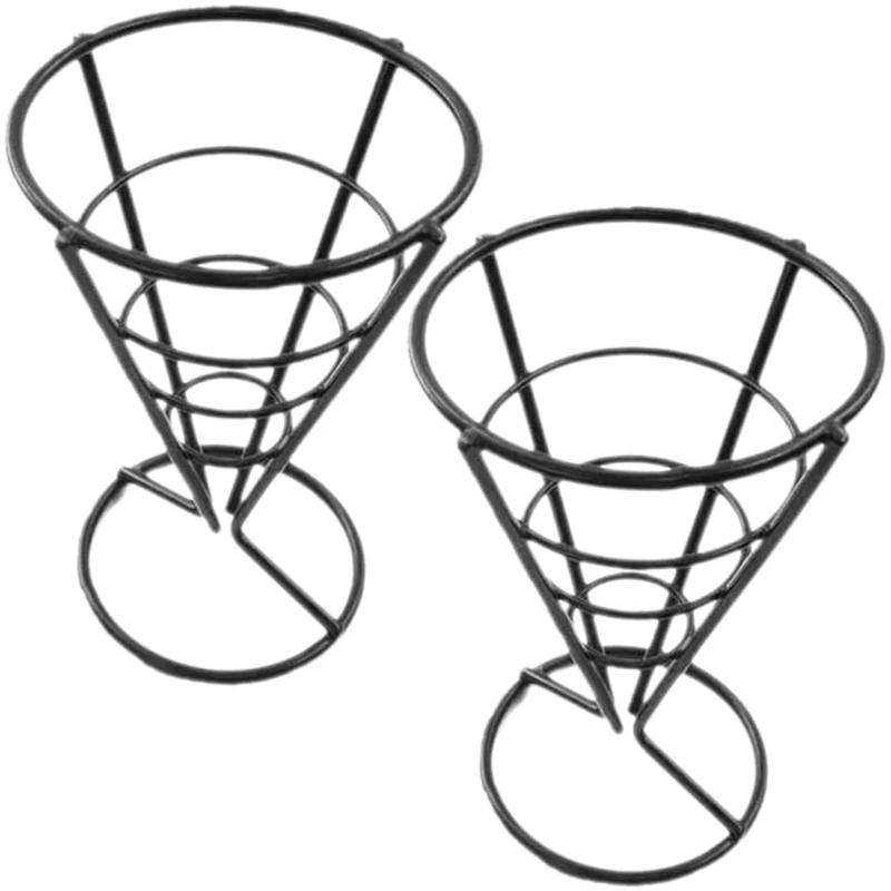6 pcs fio Metal Food Racks Deep Fryer Basket Servindo Chips Stand Display Stands Frango Titular
