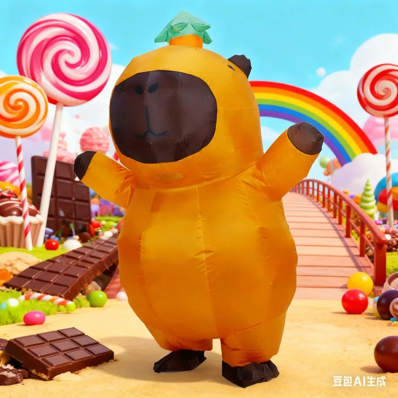 

Capybara inflatable costume Kapibala cartoon animal one-piece inflatable costume novelty funny funny Halloween cosplay party dre