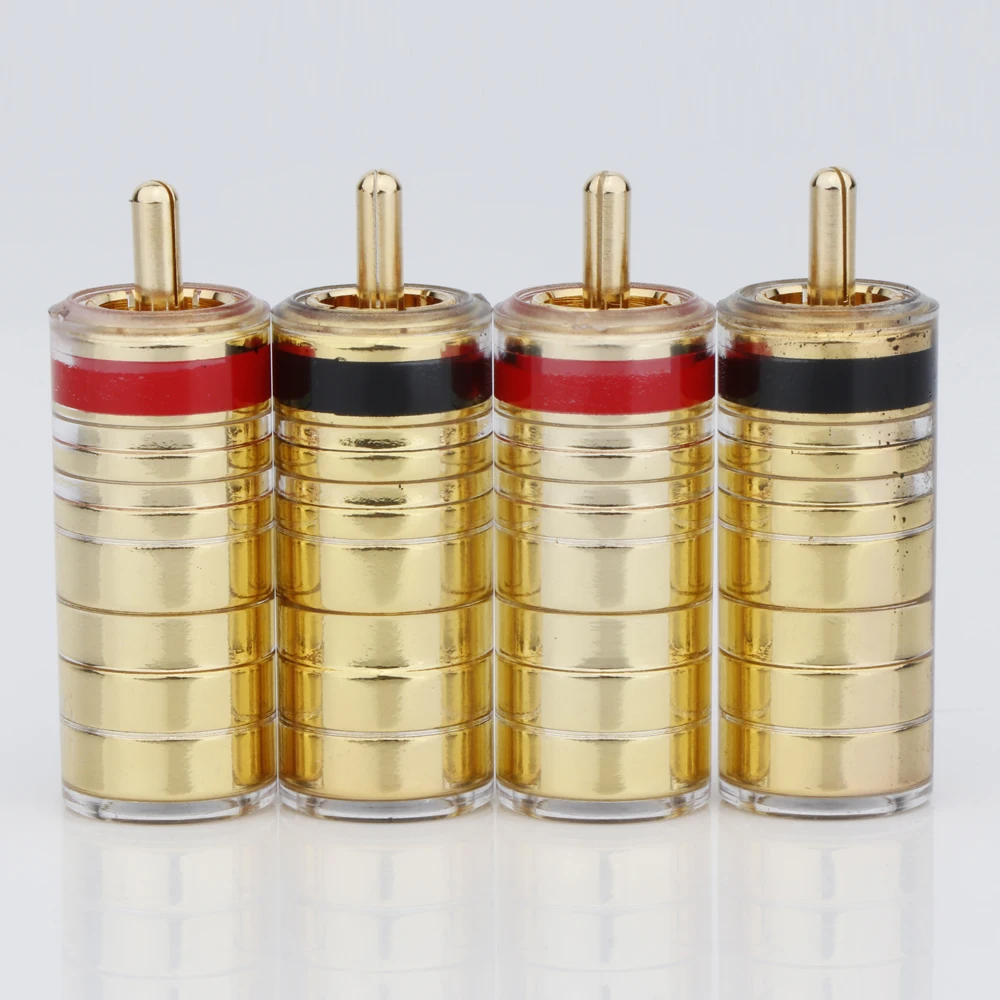 Hifi Solder Stecker RCA Stecker Für Hifi Audio RCA Kabel Draht Adapter 24K Gold Überzogene Video Kabel kit TV CCTV – Detail 3