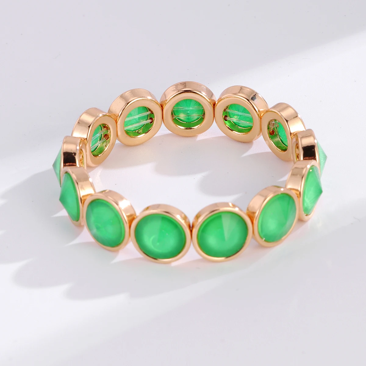 Gold-Tone Glass Crystal Elastic Bangle Bracelet product image from Sanskriti ke Sath