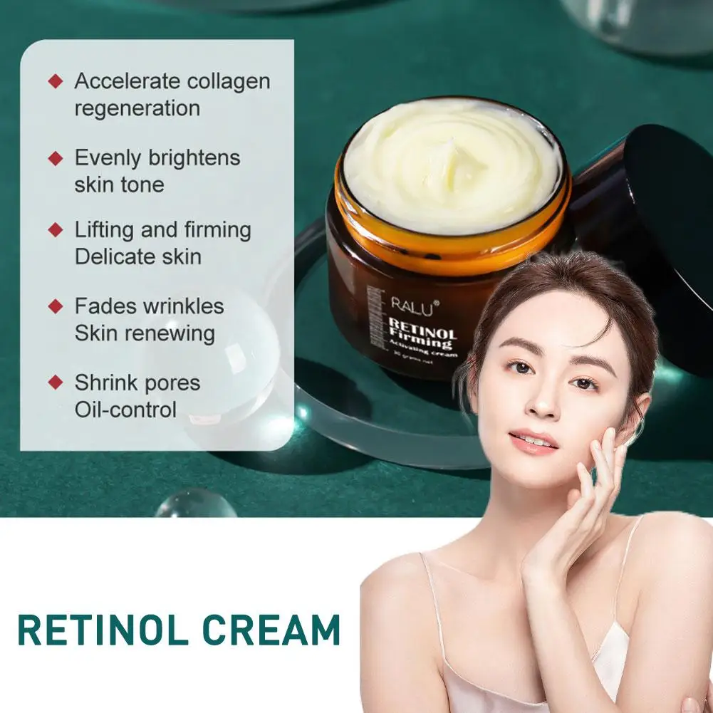 الريتينول كريم وجه مزيل التجاعيد ترطيب ثبات مكافحة الشيخوخة تغذي حمض المنتج الرعاية الهيالورونيك رفع الجلد E5b5