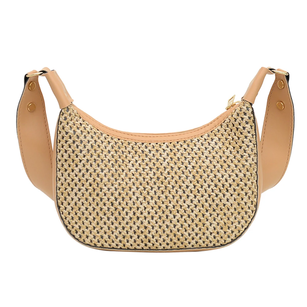 

Модная женская сумка через плечо, дышащая летняя соломенная сумка-портфель на молнии для подарка